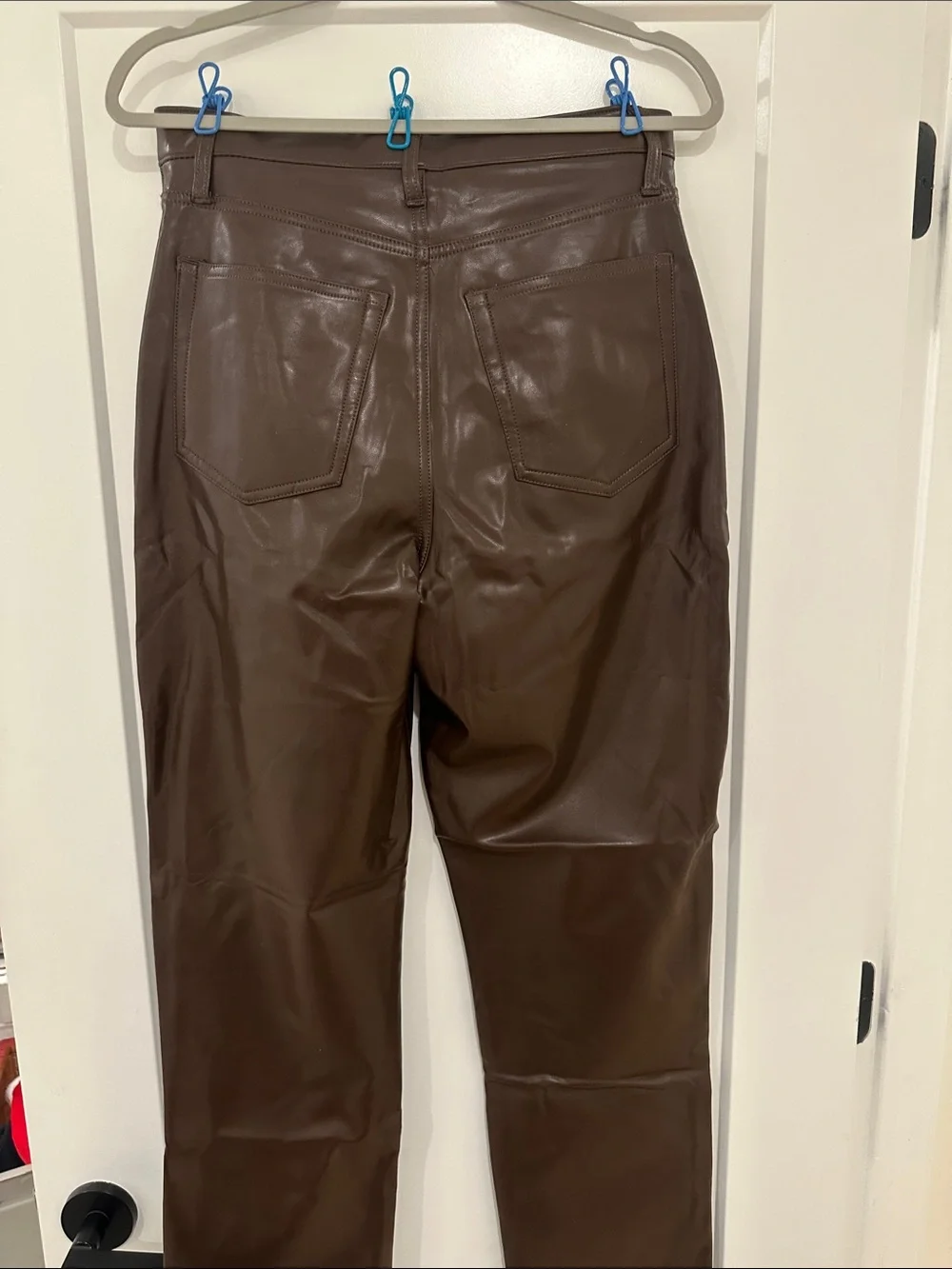 Abercrombie & Fitch Brown Faux Leather High-Waist Pants